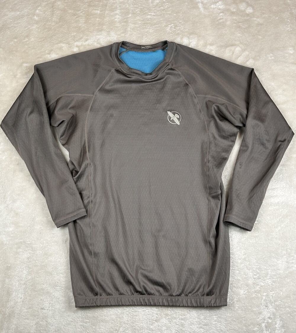 Hayabusa Shirt Rashguard Mens XXL Grey MMA BJJ Jiu Jitsu Compression Grappling